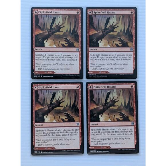 Lot 4 Spikefield Hazard/Spikefield Cave — Zendikar Rising #166 — Near Mint — MTG - Picture 1 of 4